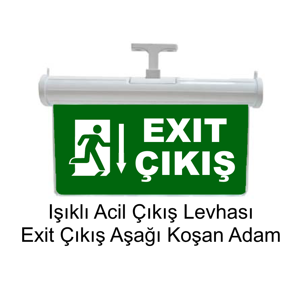 Işıklı Acil Çıkış Levhası (Exit Çıkış Aşağı Koşan Adam) GN-AC21